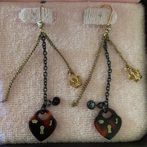 NWT Vintage Juicy Couture Lock & Crown Earrings